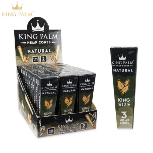 KING PALM KING SIZE HEMP CONES 3CT/30PK 